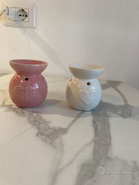 coppia brucia essenze in ceramica