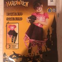 Vestito scheletro da bambina carnevale, halloween