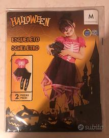 Vestito scheletro da bambina carnevale, halloween
