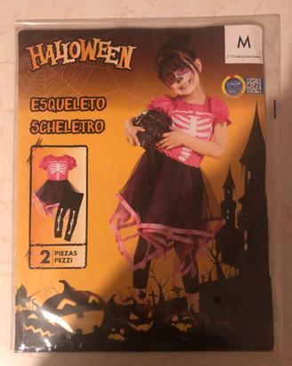 Vestito scheletro da bambina carnevale, halloween