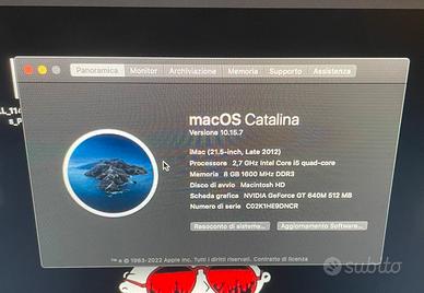 IMac 21.5 late 2012