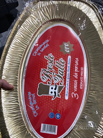 3 Vassoio in alluminio color oro