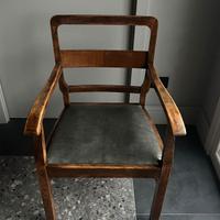 poltrona legno-pelle