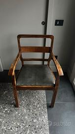 poltrona legno-pelle