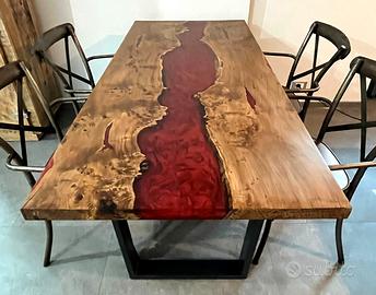 🌿 Tavoli in legno di ulivo secolare e resina 