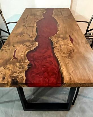 🌿 Tavoli in legno di ulivo secolare e resina 