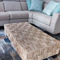 TAVOLINO BASSO IN  JUTA NATURALE 120 x 80 x 30