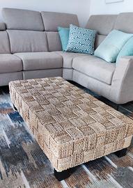 TAVOLINO BASSO IN  JUTA NATURALE 120 x 80 x 30