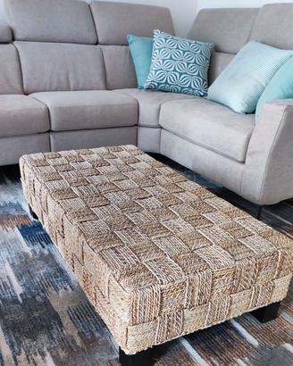 TAVOLINO BASSO IN  JUTA NATURALE 120 x 80 x 30