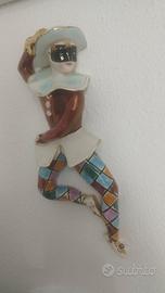 Arlecchino in ceramica vintage da parete anni 60