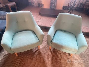 Salotto vintage verde acqua (divano+2 poltrone)