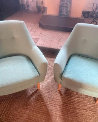 Salotto vintage verde acqua (divano+2 poltrone)