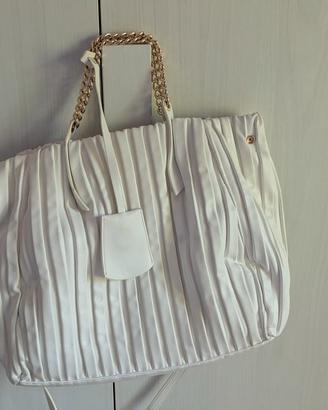 borsa in pelle bianca 