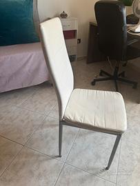 4 sedie bianche in ecopelle