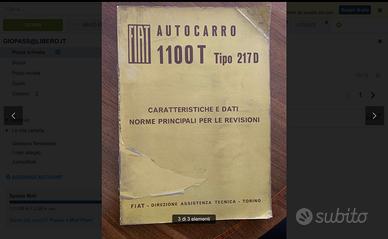 Manuale riparazione revisione Fiat 1100 T