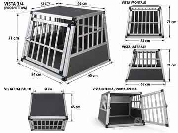 Kennel / trasportino rigido in alluminio per cane