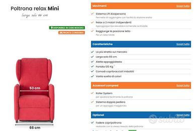 poltrona relax alzapersona reamed mini