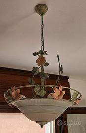Lampadario in ferro battuto 