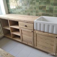 2 credenza cucina in legno vecchio recuperato