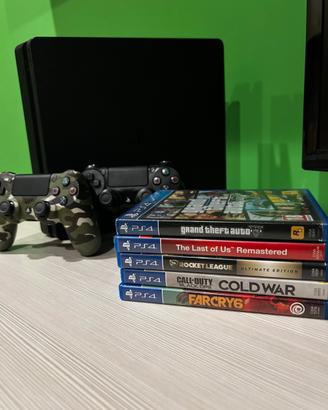 PS4 SLIM+5 giochi+2 controller
