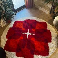 Tappeto vintage rotondo anni ‘70