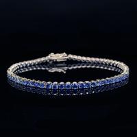 bracciale tennis argentato con zaffiri