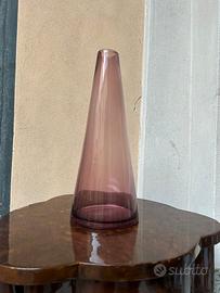 Vaso in vetro di Murano anni '70 viola ametista