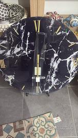 Orologio in vetro effetto marmo nero
