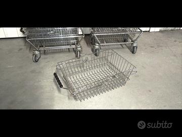 13 Cestini metallo cromato carrello spesa negozio
