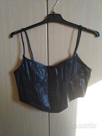 Top similpelle nero