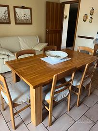 Tavolo rovere massiccio + 6 sedie