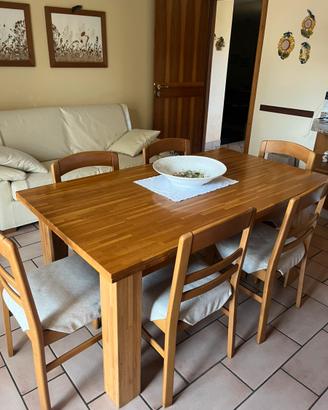 Tavolo rovere massiccio + 6 sedie