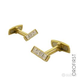 Gemelli in oro e diamanti princess 1,68ct