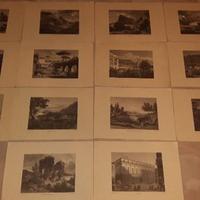 14 litografie/stampe Souvenirs du Golfe de Naples