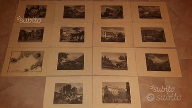 14 litografie/stampe Souvenirs du Golfe de Naples
