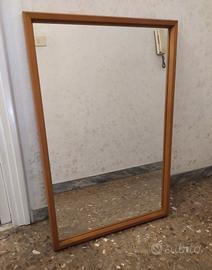 Specchio da parete 60x90 cornice legno noce 