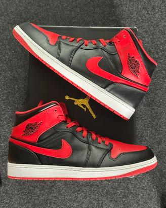 Nike Jordan 1 Mid 45.5 Rosso Nero