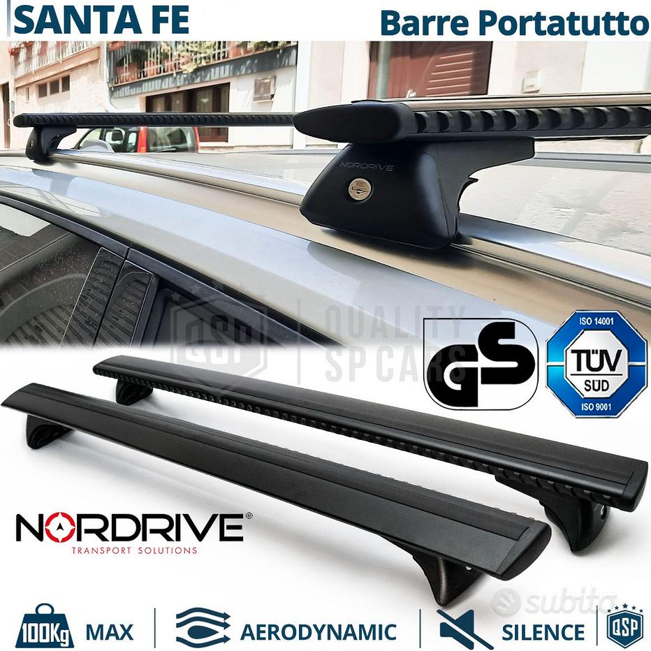 Barre Portatutto In Alluminio ACE-2 Per Hyundai Santa Fe 4 (TM) 2019-2023 – Nero