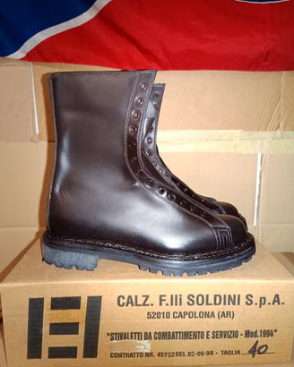 stivaletti anfibi vintage militari esercito pelle 