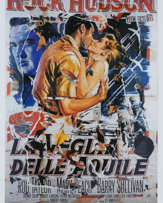LITODECOLLAGE MIMMO ROTELLA 70X100 CM CON TIMBRO