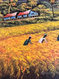 Quadro indonesiano su tela 2