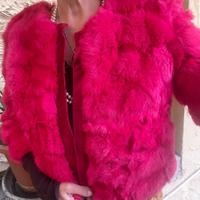 Giacca rosa intenso pelo