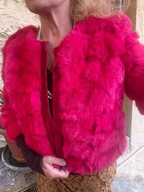 Giacca rosa intenso pelo