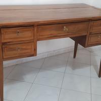 Scrivania antica in noce massello