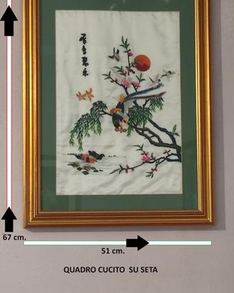 N° 2  quadri arte orientale su seta.