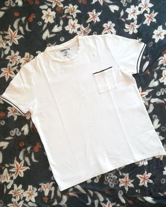 T-shirt semplice bianco con tasca Terranova Tg.L