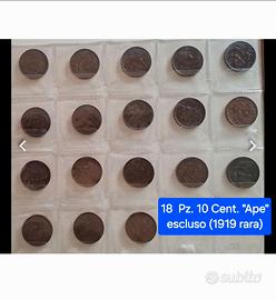 18 pz. 10 Centesimi "Ape" Regno d'Italia