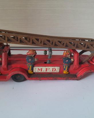 camion dei pompieri in latta giocattolo mfd 1950