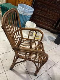Poltrone vintage in bambi rattan anni 70