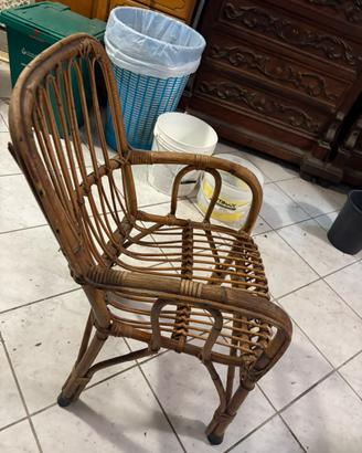 Poltrone vintage in bambi rattan anni 70